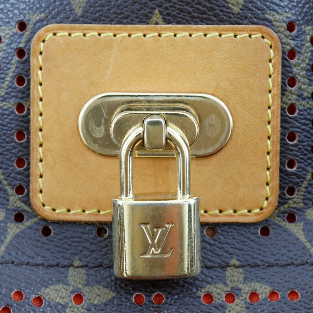 Louis Vuitton Brown Galle Orange Monogram Perforated Shoulder Bag (Pre-Owned)