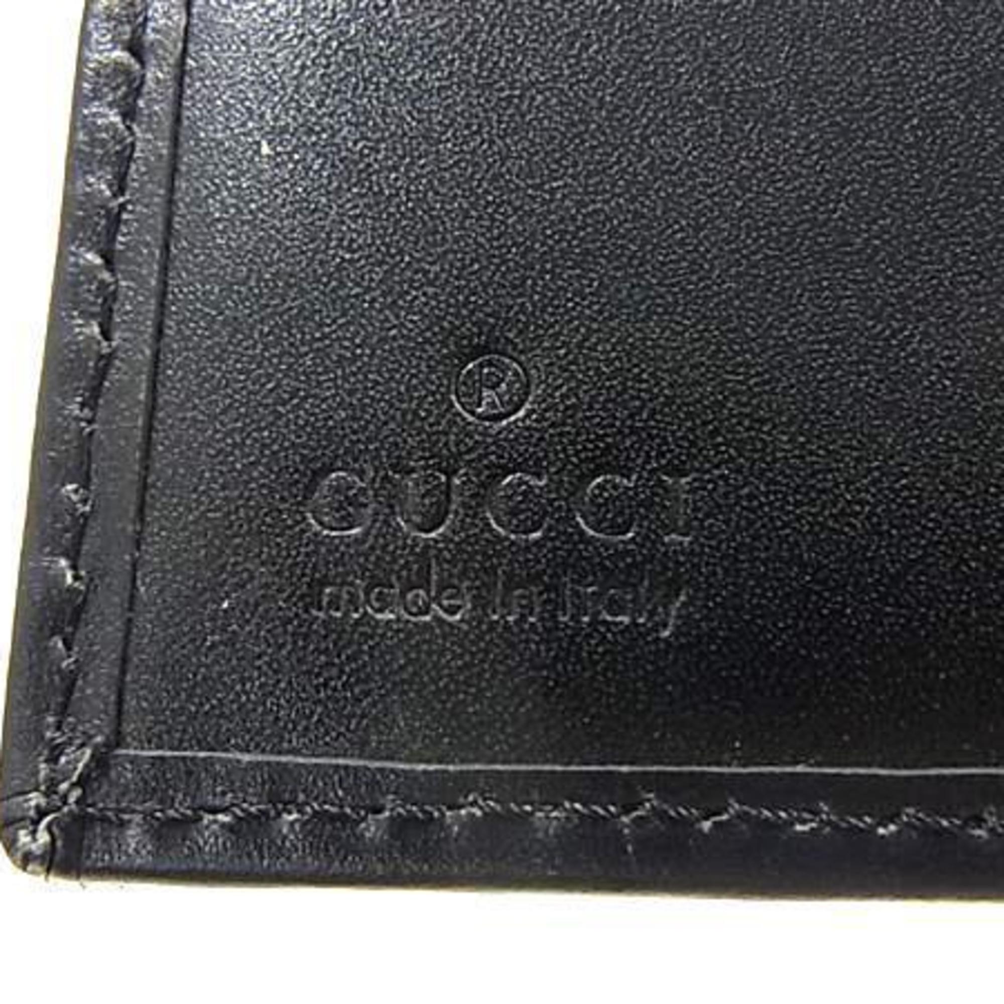 Gucci Black Gg Canvas Leather Wallet (Bi-Fold) (Pre-Owned)