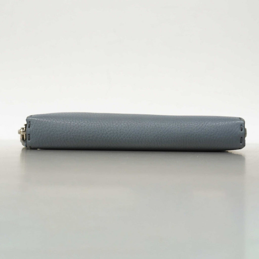 Fendi Blue Leather Long Wallet (Bi-Fold) (Pre-Owned)