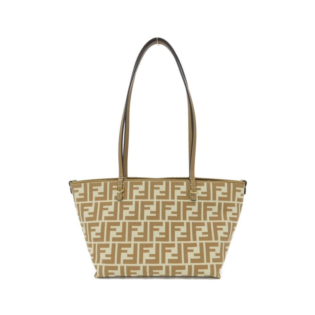 Fendi Beige Sand Canvas Leather Handbag Pouch (Pre-Owned)