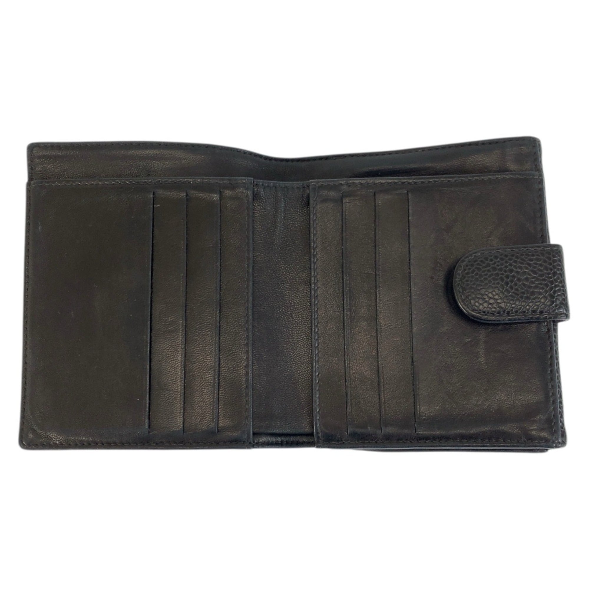 Chanel Black Leather Coin Purse/Coin Case (Pre-Owned)