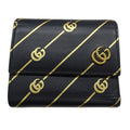 Gucci Gold Black Leather Wallet (Tri-Fold) (Pre-Owned)