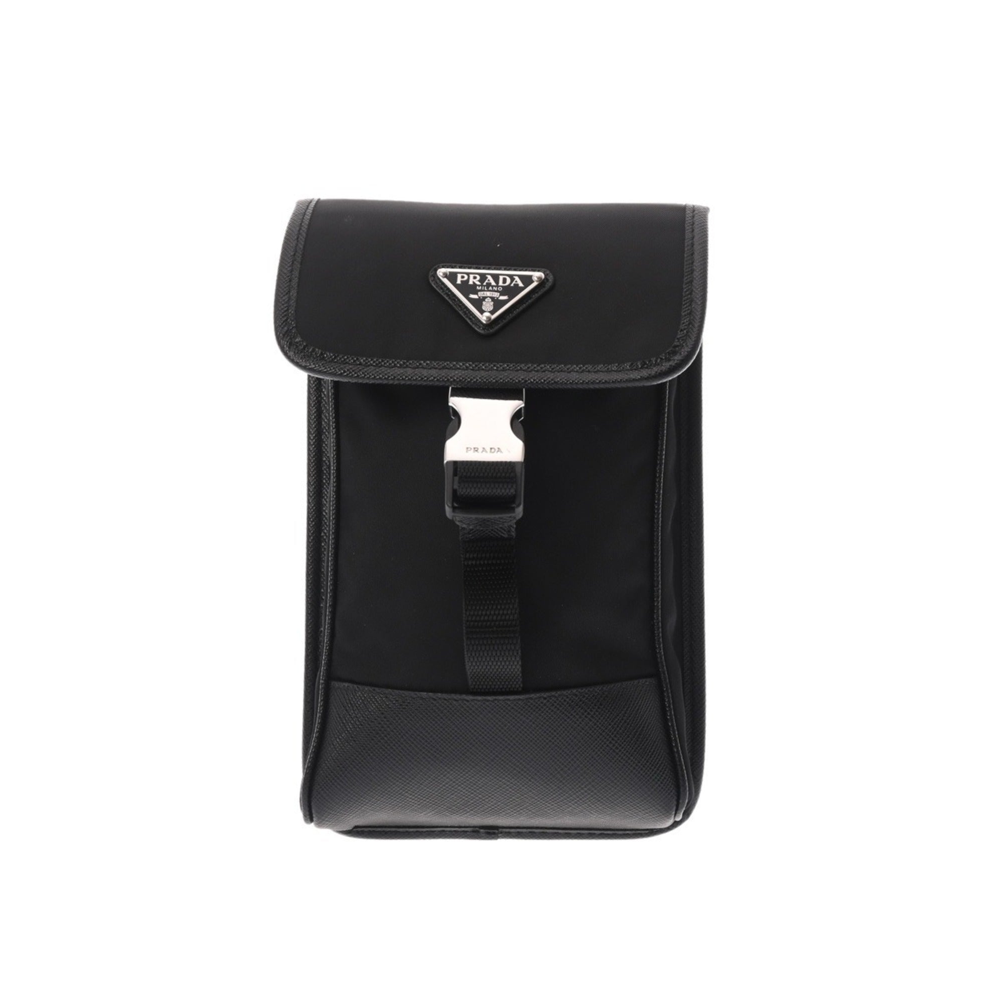 Prada Black Nylon Leather Shoulder Bag (Pre-Owned)