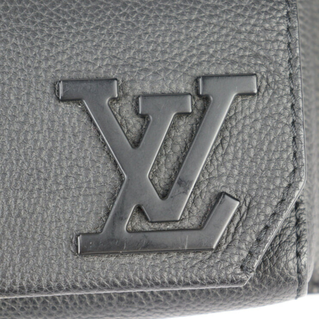 Louis Vuitton Black Noir Leather Pouch Sling Bag (Pre-Owned)