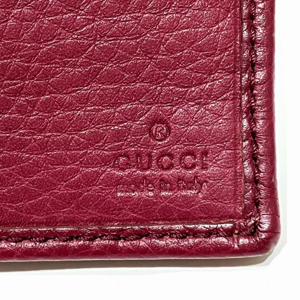 Gucci Bordeaux Leather Wallet (Tri-Fold) (Pre-Owned)