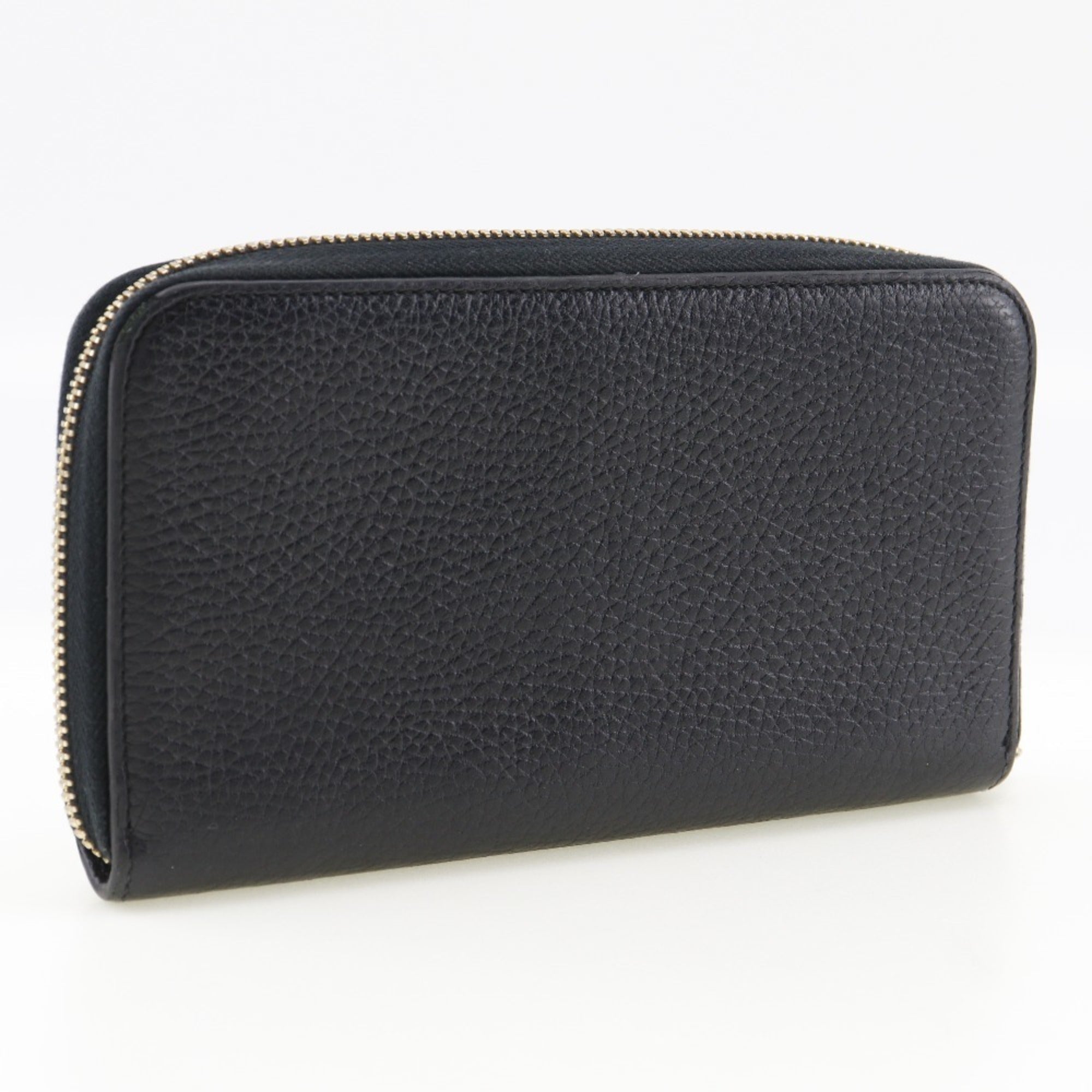 Gucci Black Leather Long Wallet (Bi-Fold) (Pre-Owned)