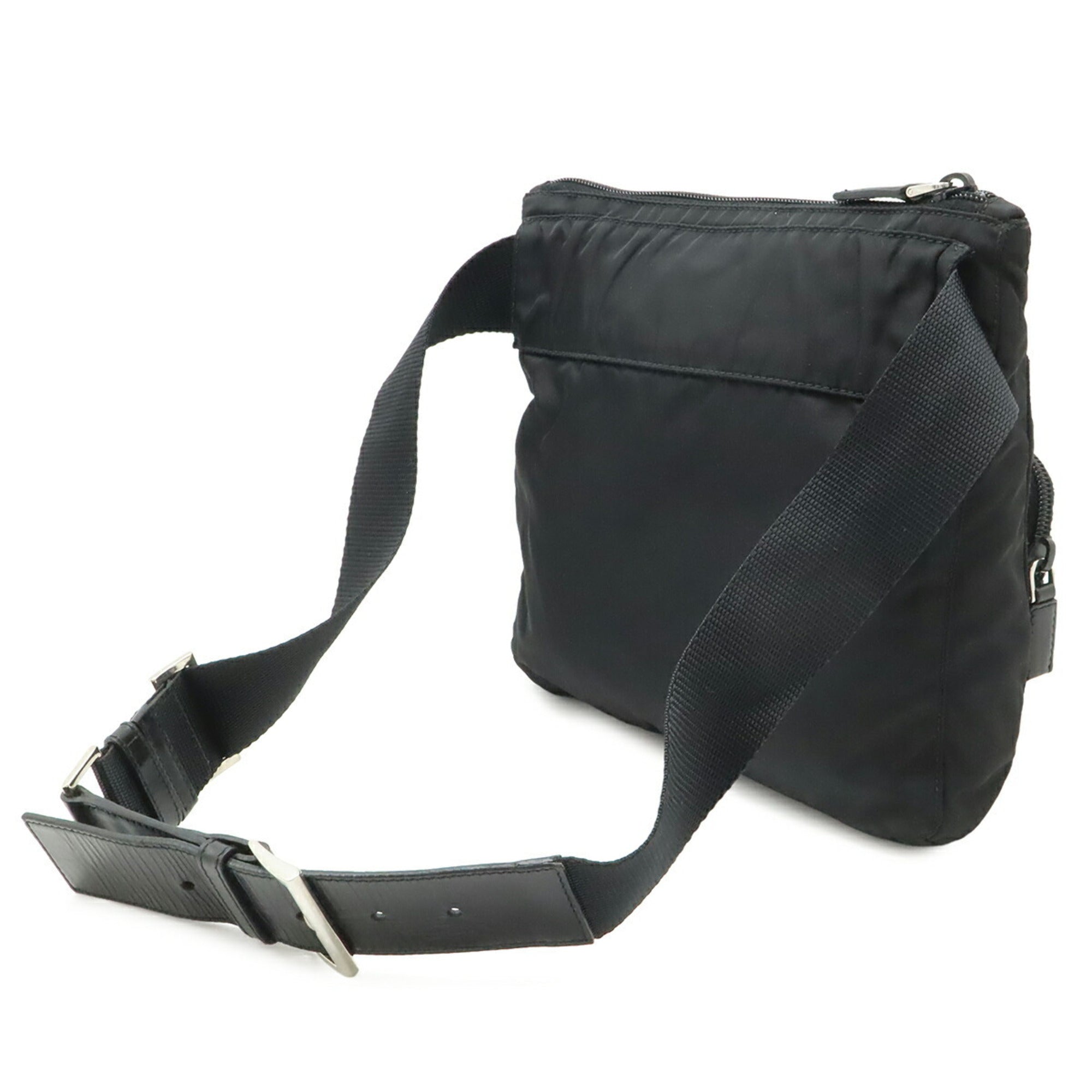 Prada Nero Nylon Leather Shoulder Bag (Pre-Owned)