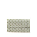Louis Vuitton Brown Green Canvas Leather Long Wallet (Bi-Fold) (Pre-Owned)