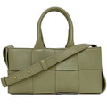 Bottega Veneta Light Green Leather Handbag Shoulder Bag (Pre-Owned)
