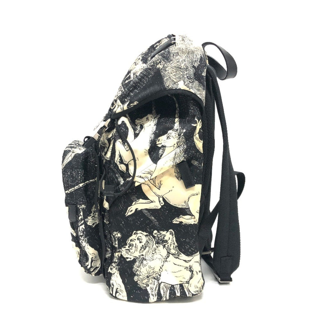 Prada Black White Nylon Backpack (Pre-Owned)
