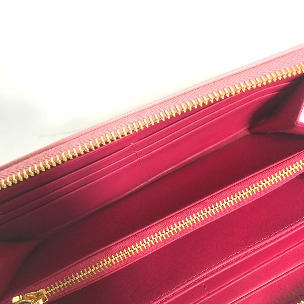 Prada Pink Leather Long Wallet (Bi-Fold) (Pre-Owned)