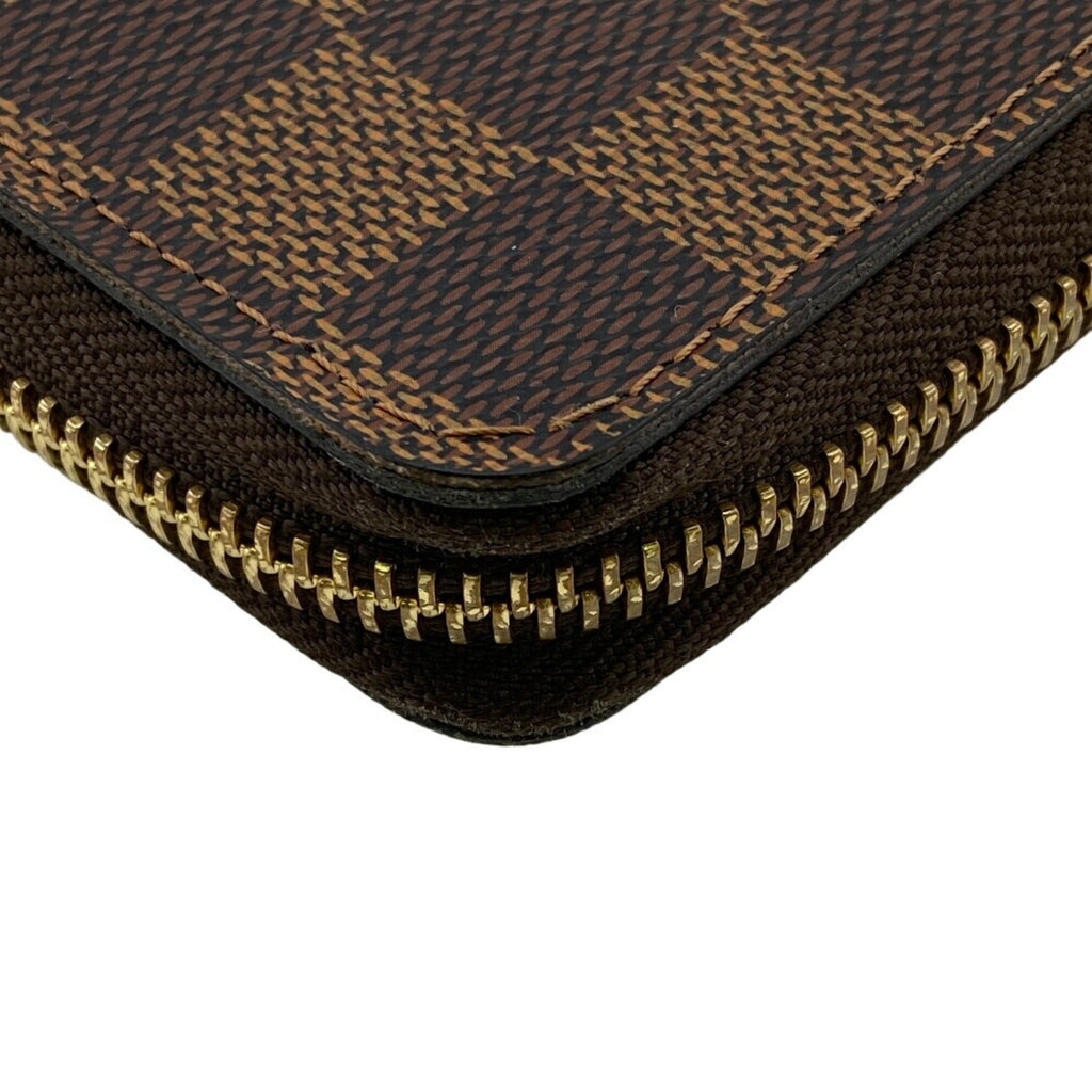 Louis Vuitton Damier Brown Leather Long Wallet (Bi-Fold) (Pre-Owned)