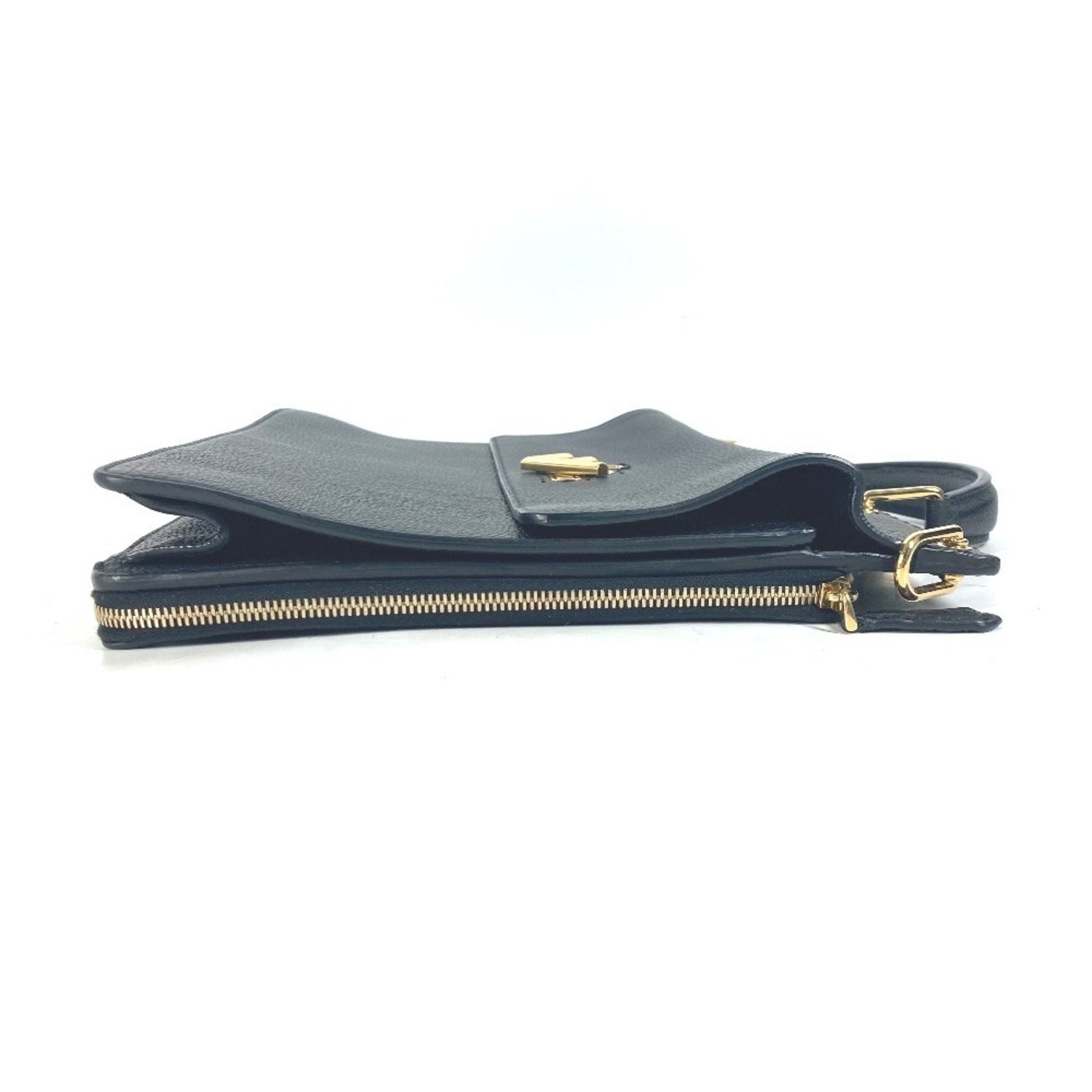 Fendi Black Leather Briefcase Handbag (Pre-Owned)