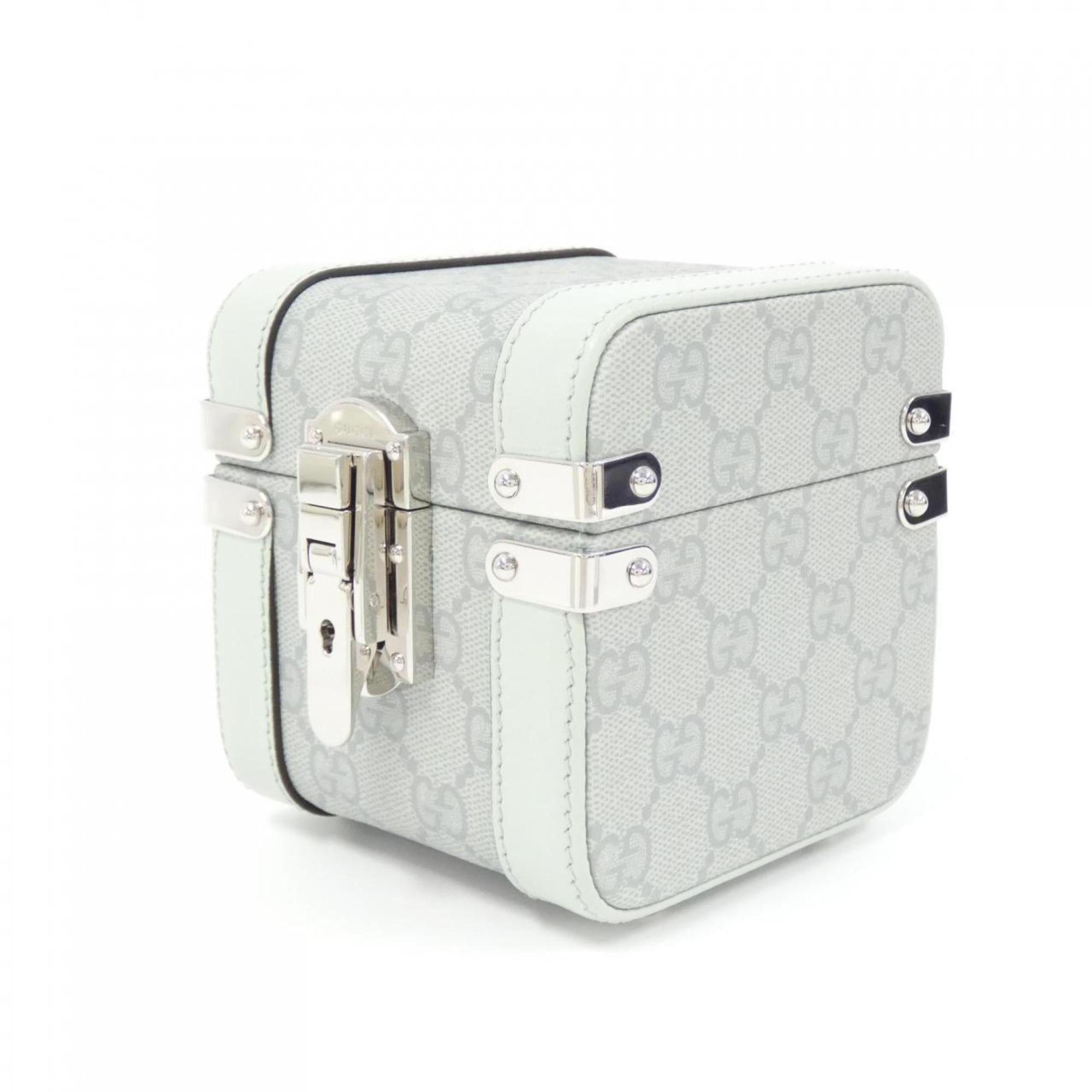 Gucci Pale Green Gg Supreme Leather Vanity Bag (Pre-Owned)