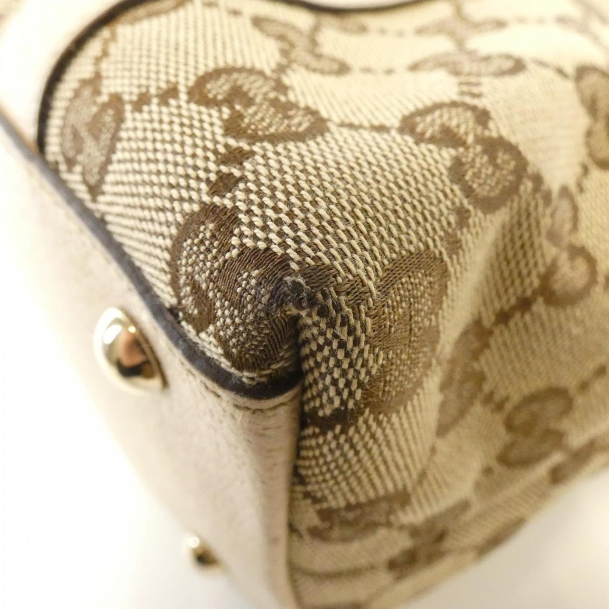 Gucci Gg Canvas Beige Ivory Gg Canvas Handbag (Pre-Owned)