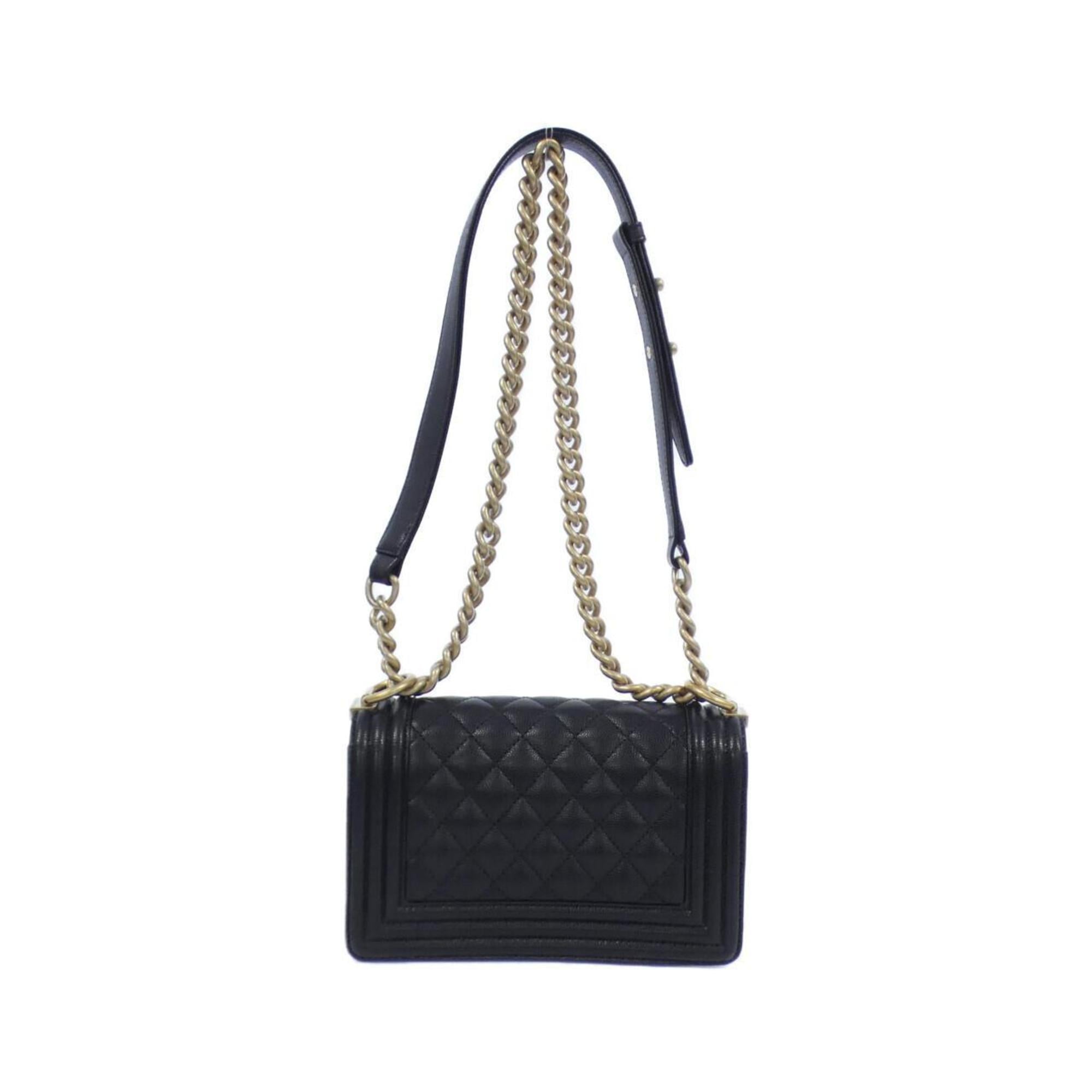 Chanel Black Grained Calfskin Shoulder Bag (Pre-Owned)