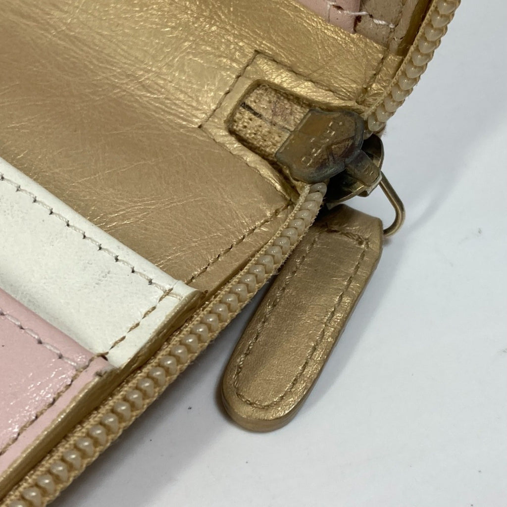 Chanel Gold Leather Long Wallet (Bi-Fold) (Pre-Owned)