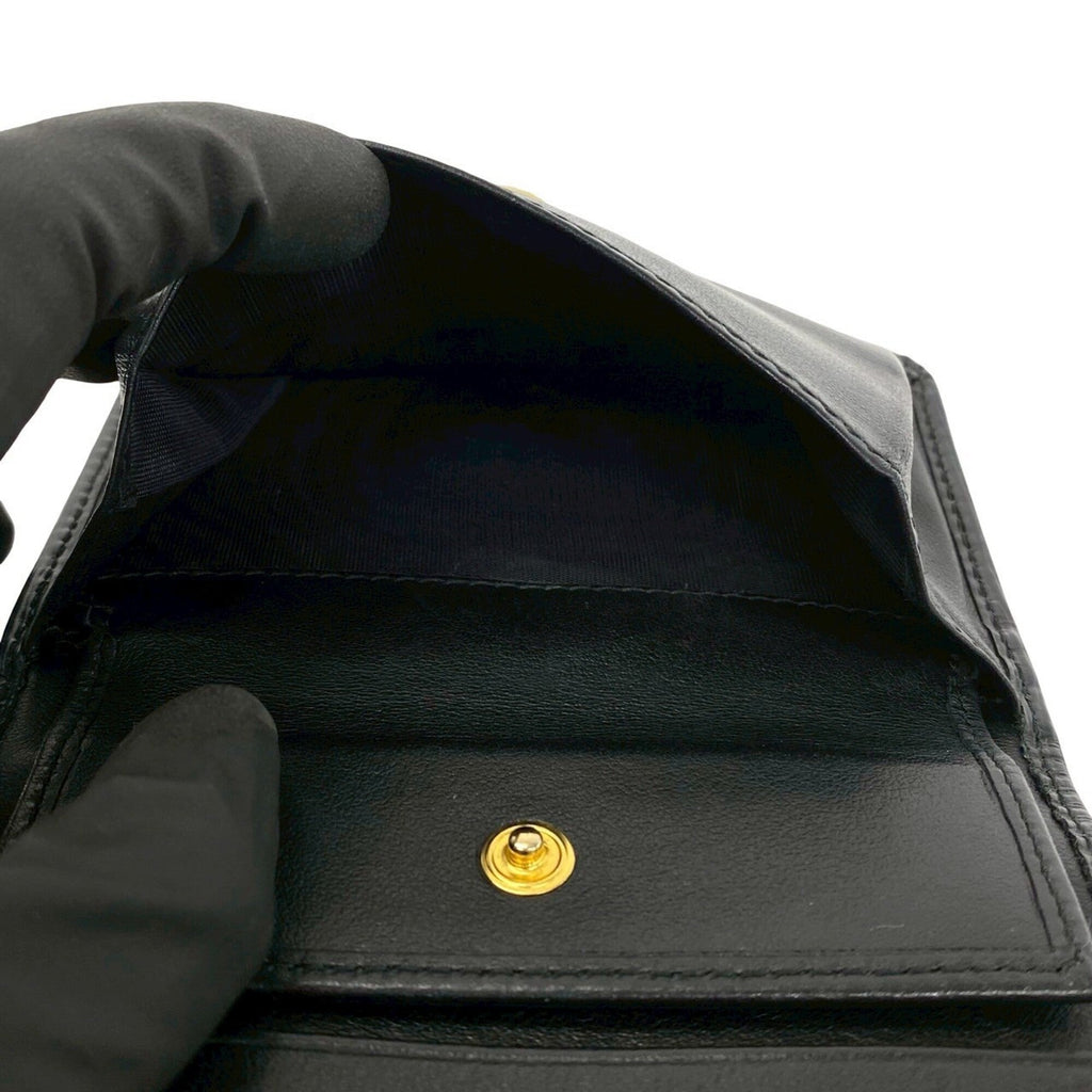 Prada Black Leather Wallet (Tri-Fold) (Pre-Owned)