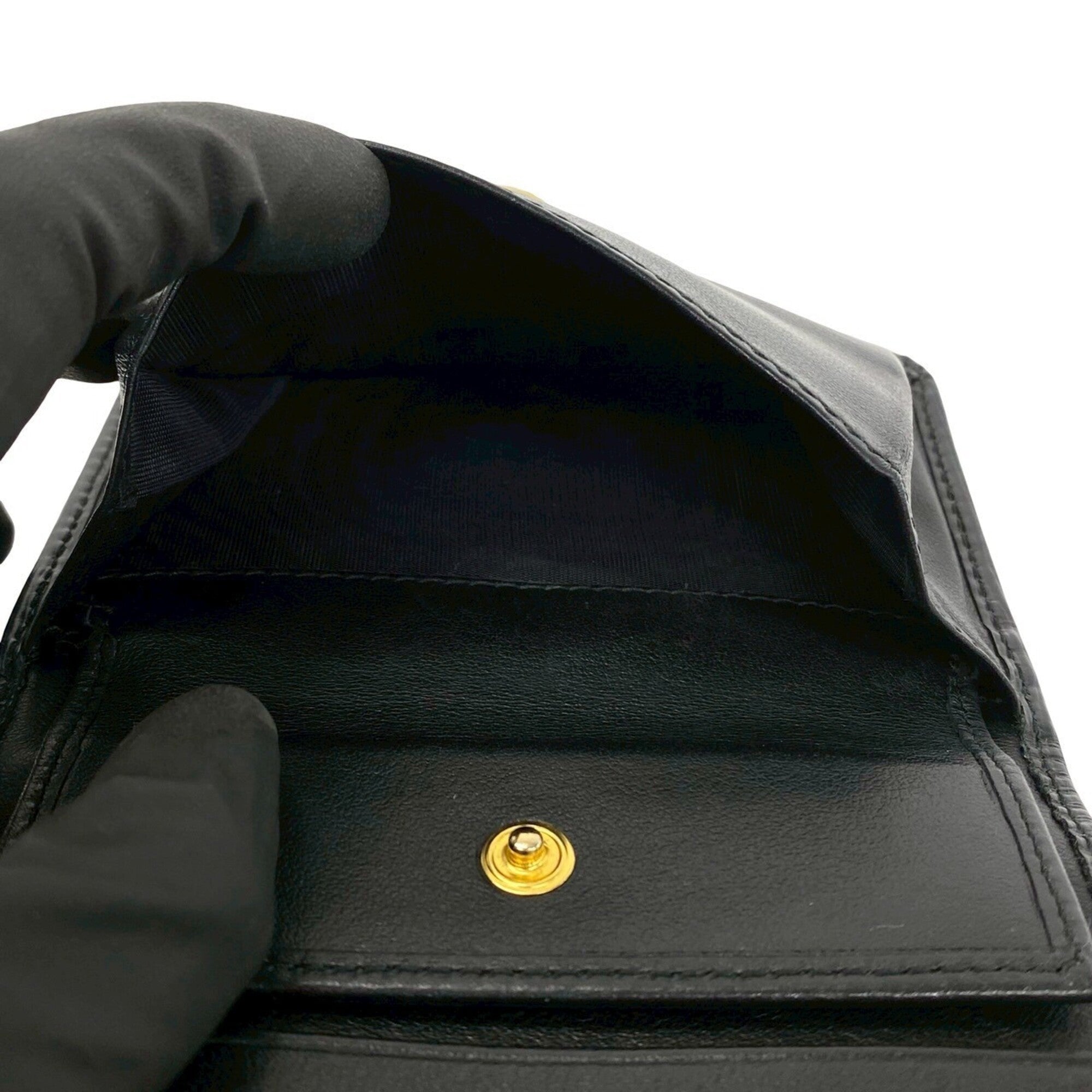 Prada Black Leather Wallet (Tri-Fold) (Pre-Owned)