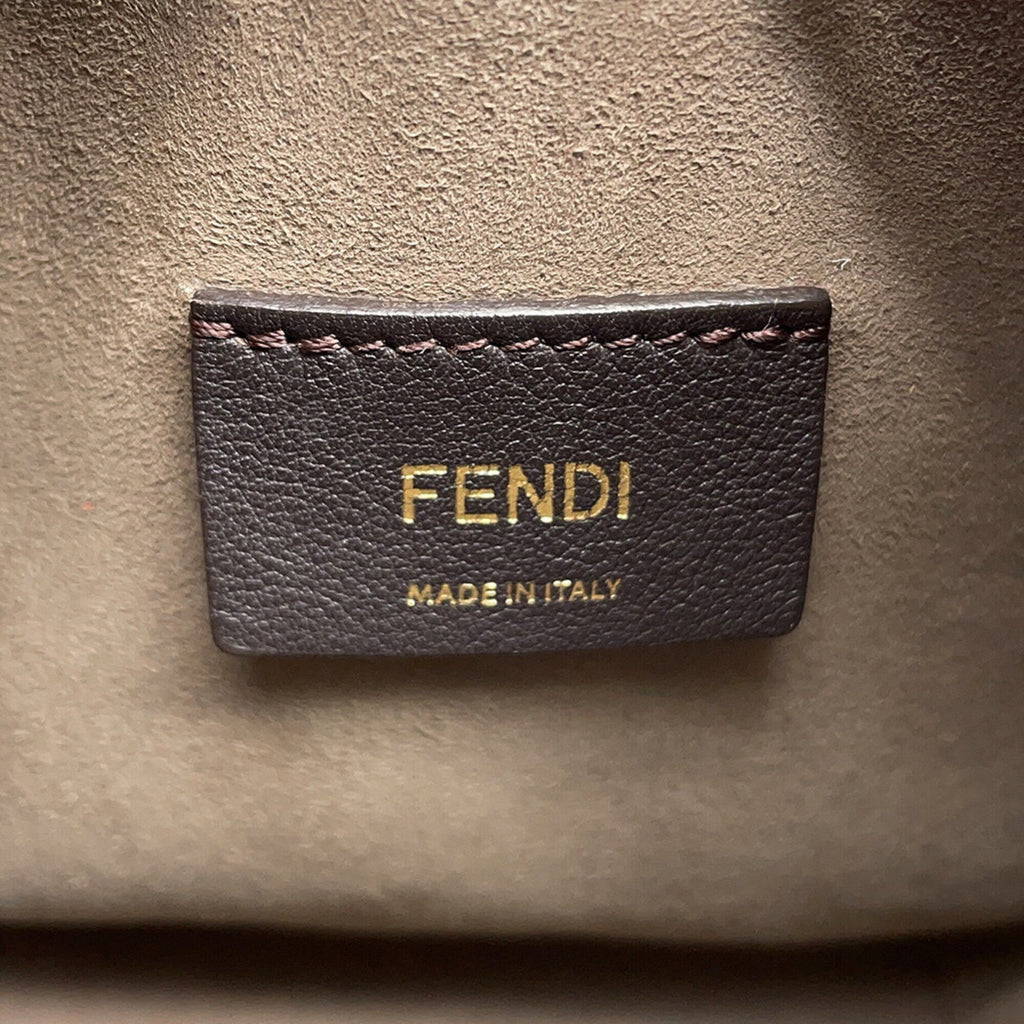 Fendi Ivory Red Color Leather Handbag Shoulder Bag (Pre-Owned)