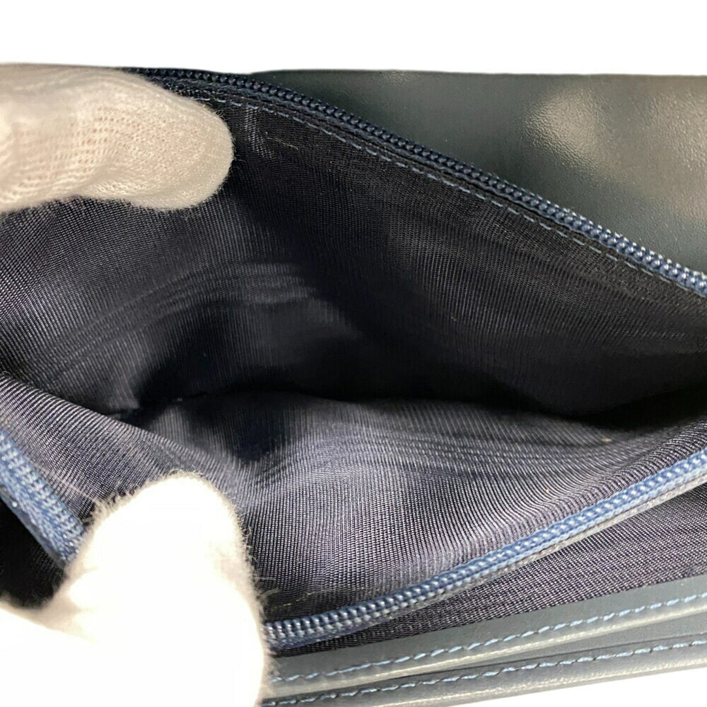 Prada Blue Leather Wallet (Bi-Fold) (Pre-Owned)