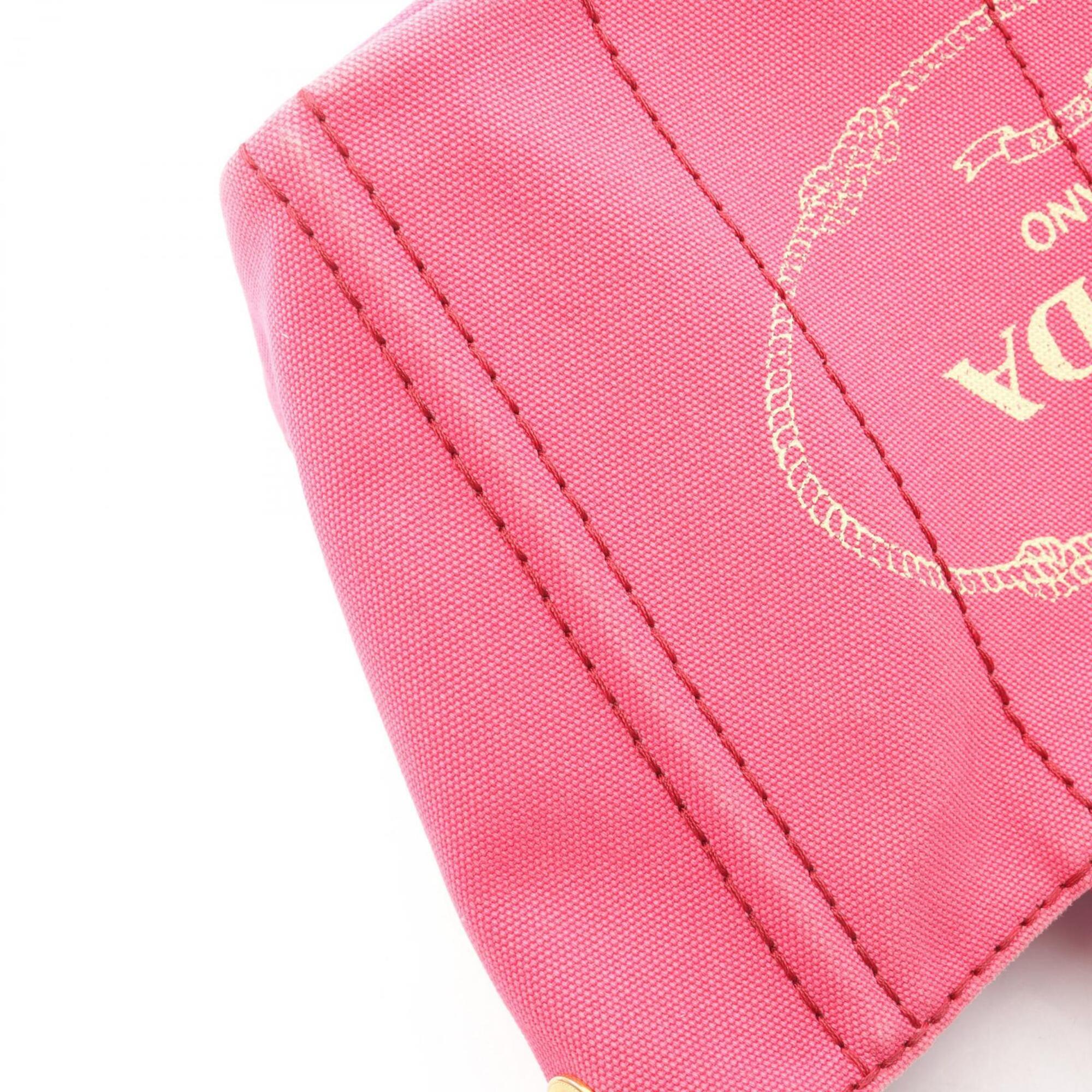 Prada Pink Canvas Handbag Tote Bag (Pre-Owned)