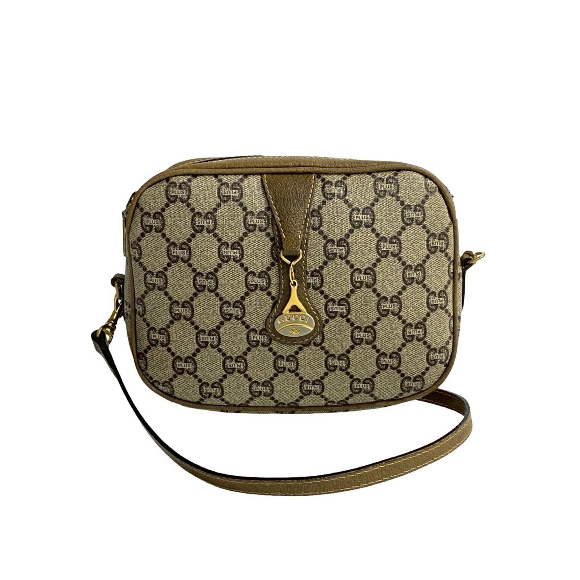 Gucci Brown Leather Pvc Pochette Shoulder Bag (Pre-Owned)