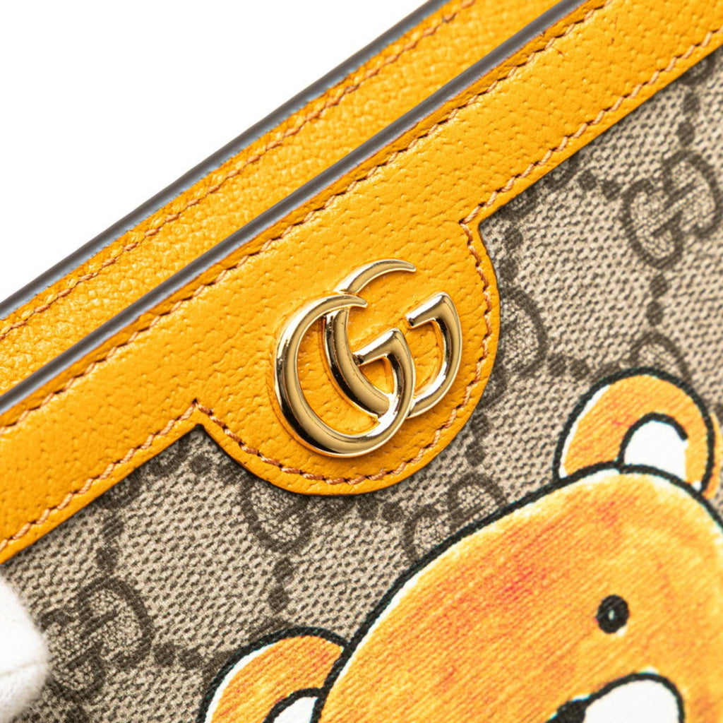 Gucci Beige Orange Pvc Leather Clutch Bag (Pre-Owned)