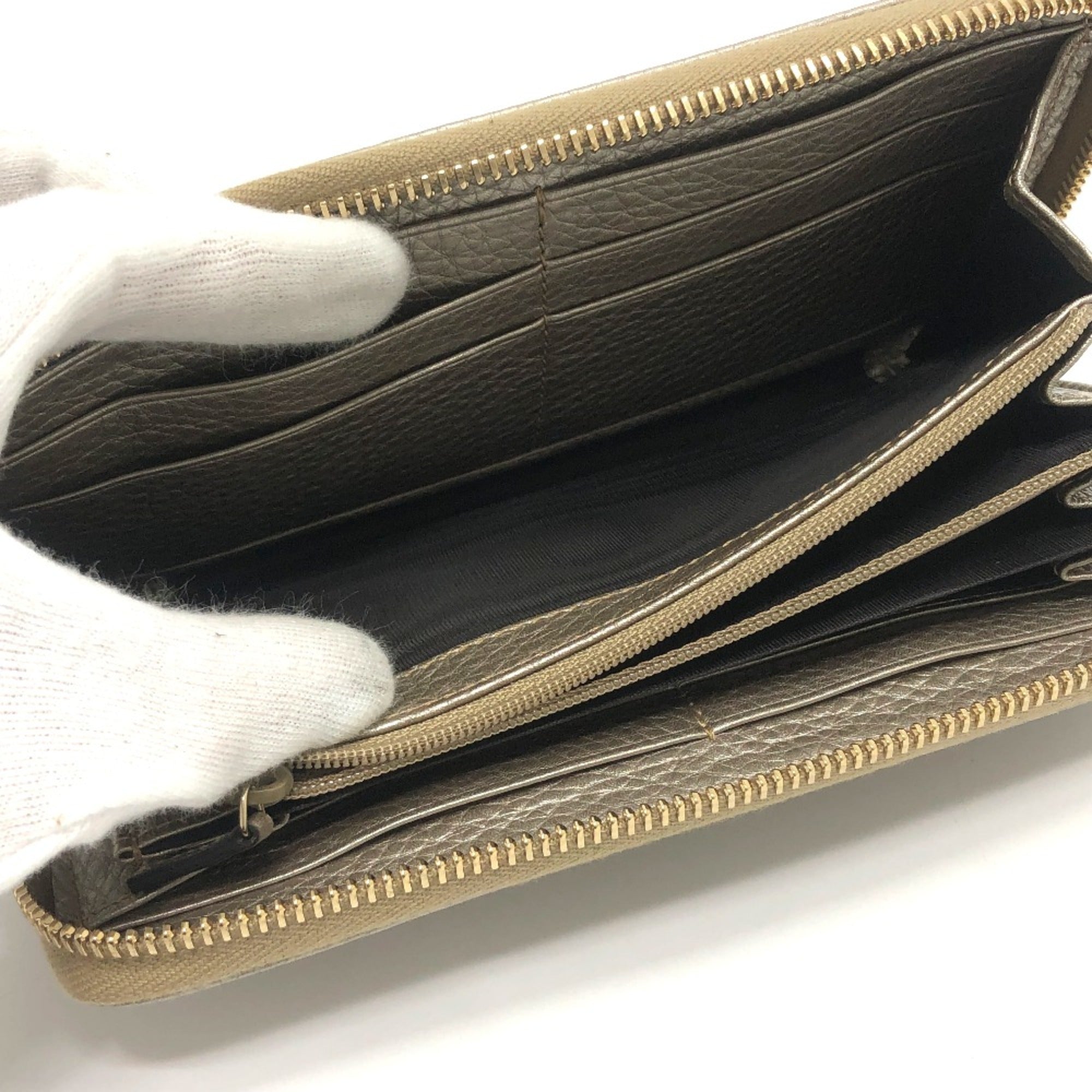 Gucci Gold Leather Long Wallet (Bi-Fold) (Pre-Owned)