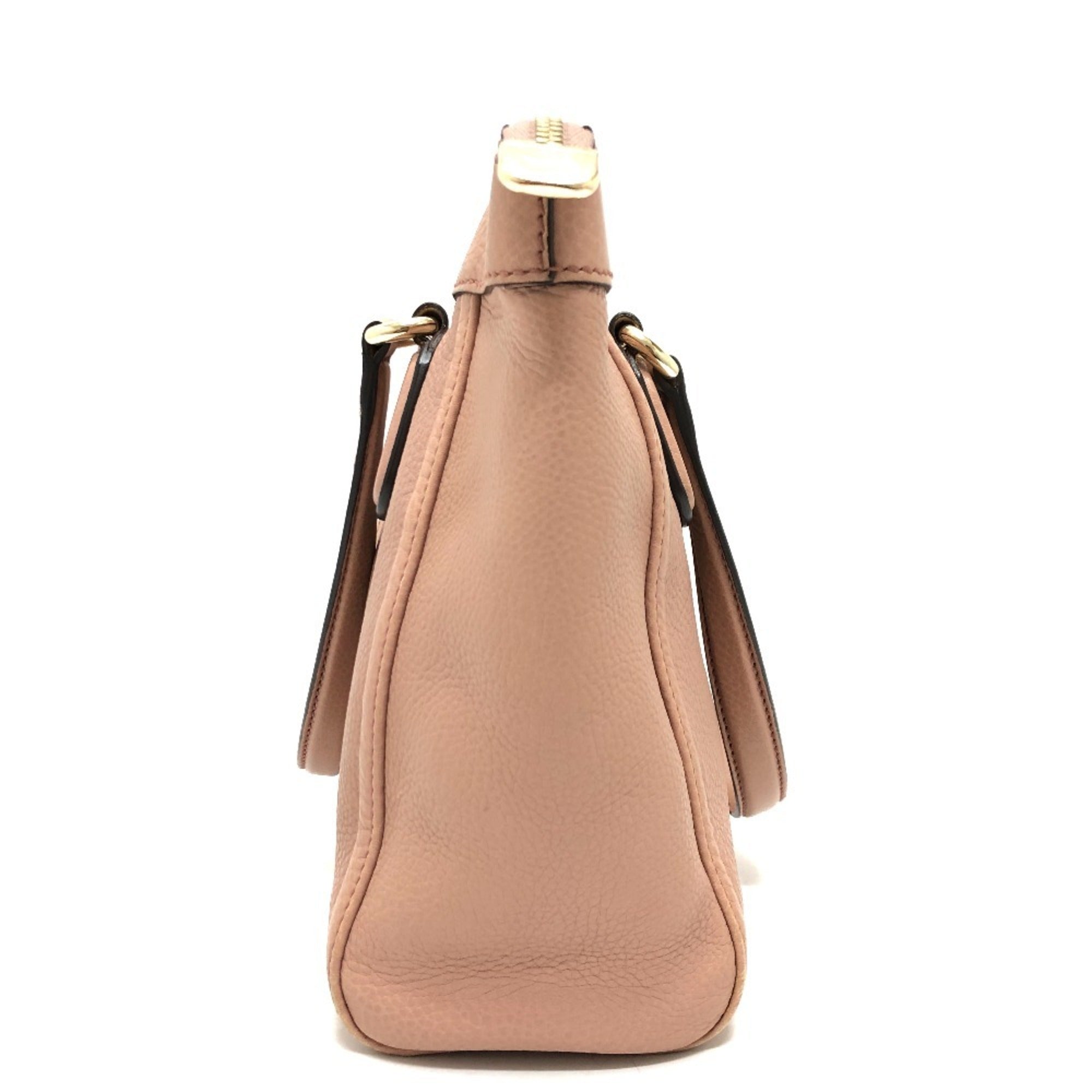 Gucci Pink Beige Leather Handbag (Pre-Owned)