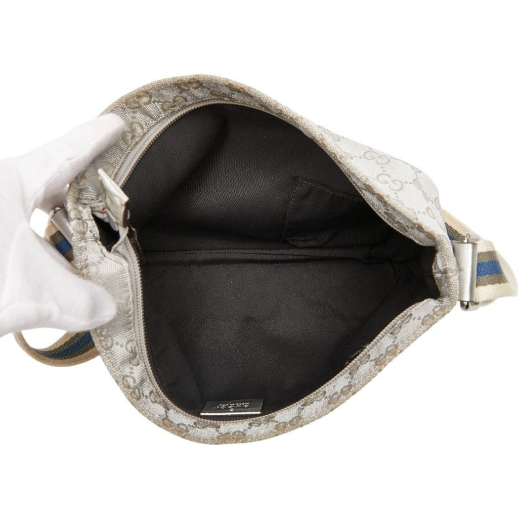 Gucci Gg Canvas Silver Gg Canvas Shoulder Bag (Pre-Owned)