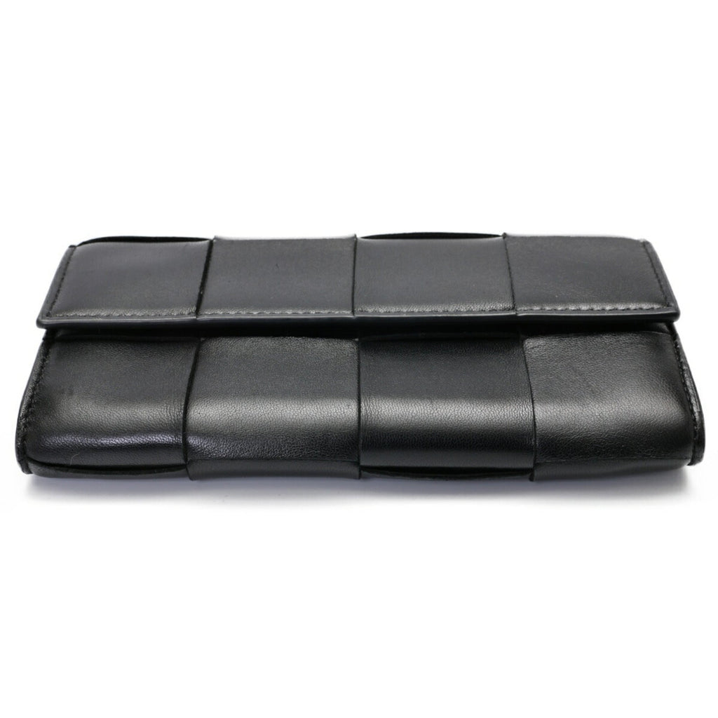 Bottega Veneta Black Leather Long Wallet (Bi-Fold) (Pre-Owned)