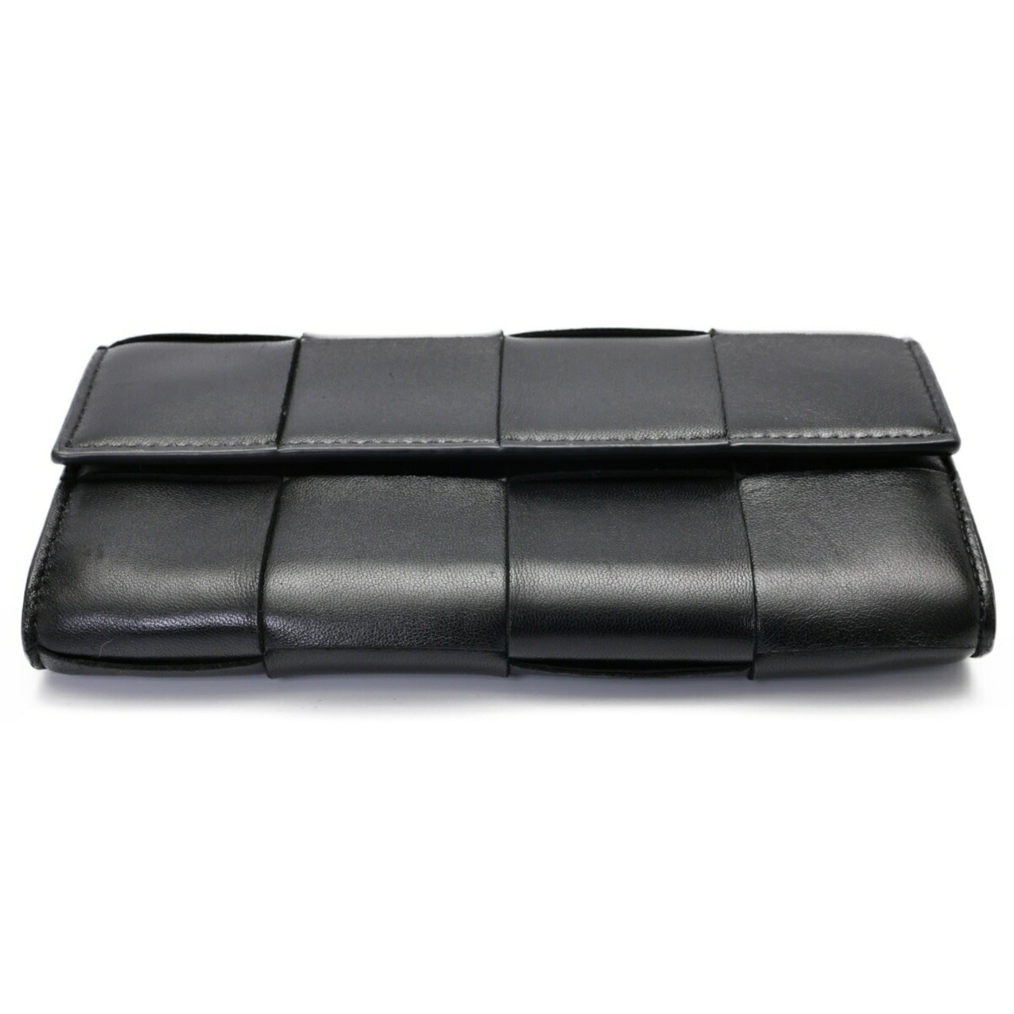 Bottega Veneta Black Leather Long Wallet (Bi-Fold) (Pre-Owned)