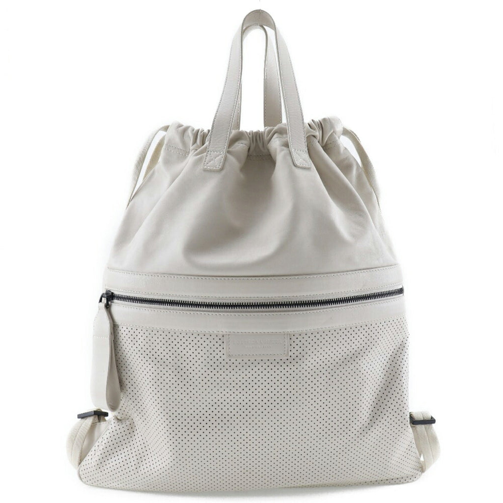 Bottega Veneta Ivory Leather Backpack (Pre-Owned)