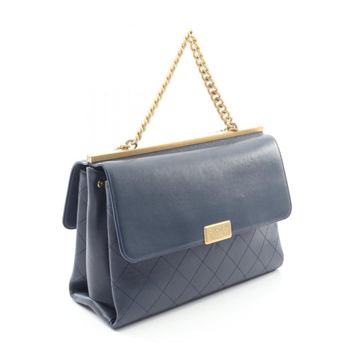 Chanel Navy Leather Shoulder Bag (Pre-Owned)