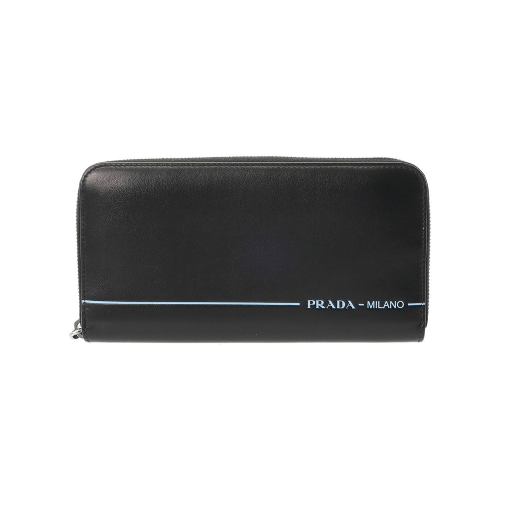 Prada Black Leather Long Wallet (Bi-Fold) (Pre-Owned)