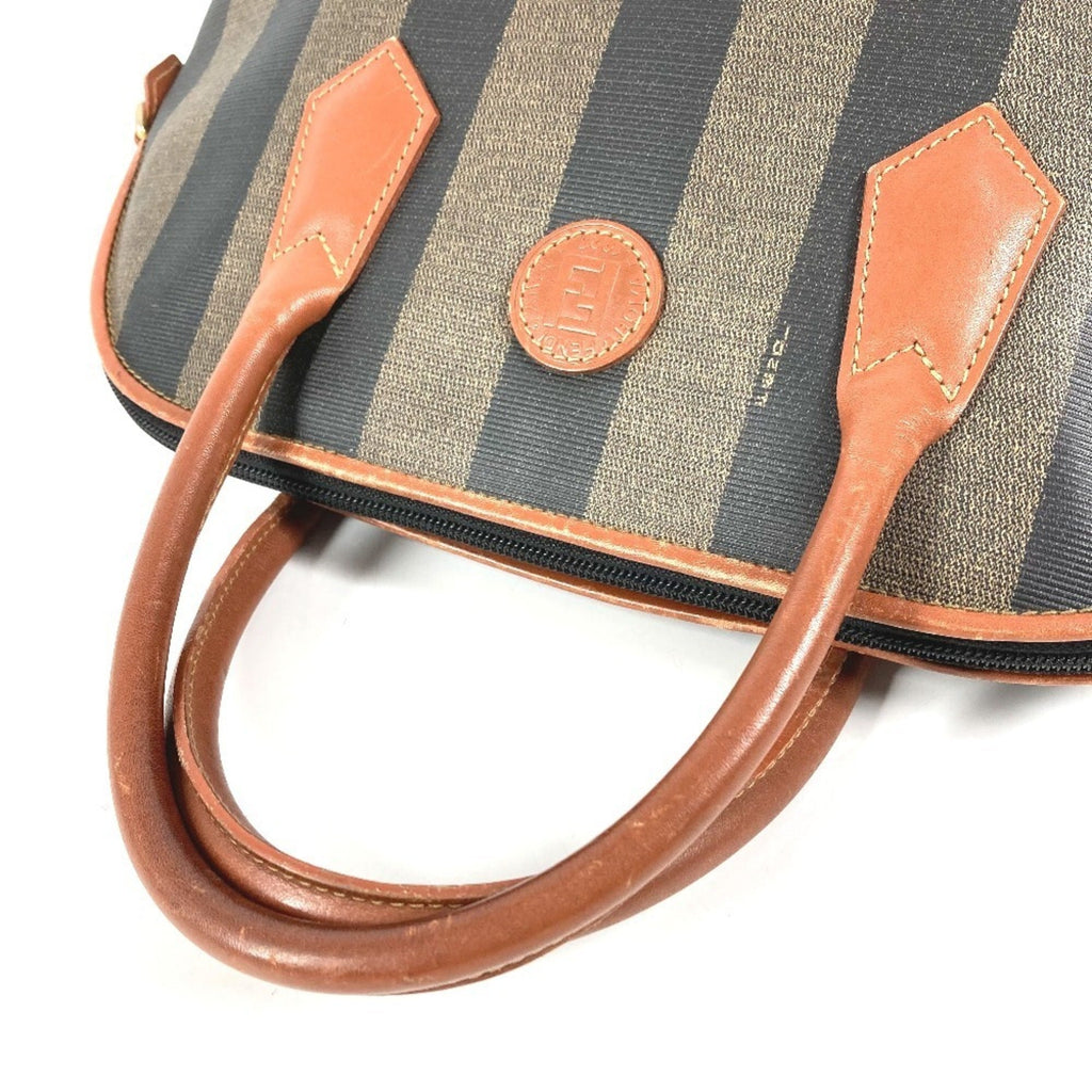 Fendi Pequin Brown Khaki Pvc Leather Handbag Tote Bag (Pre-Owned)