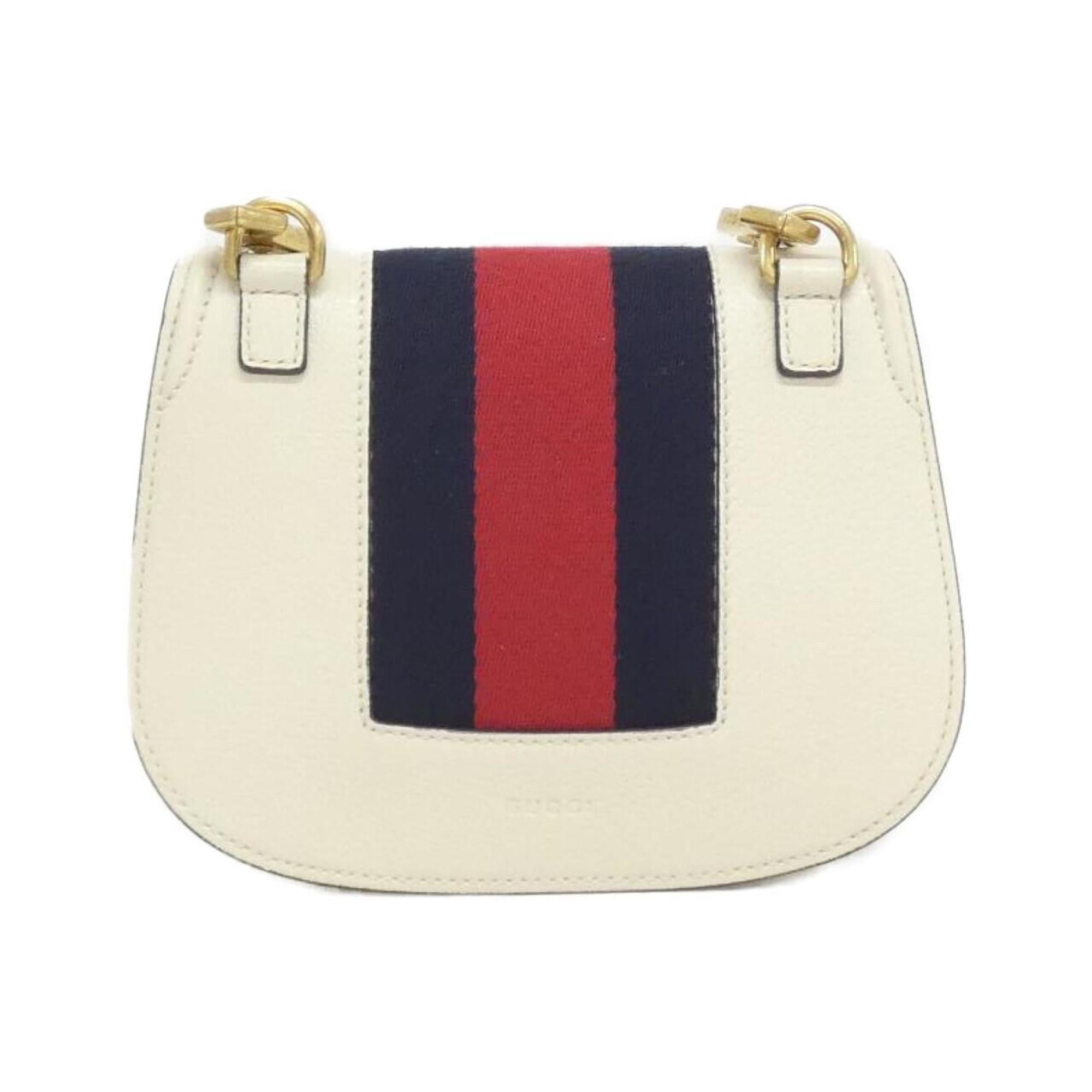 Gucci Multi-Color White Leather Shoulder Bag (Pre-Owned)