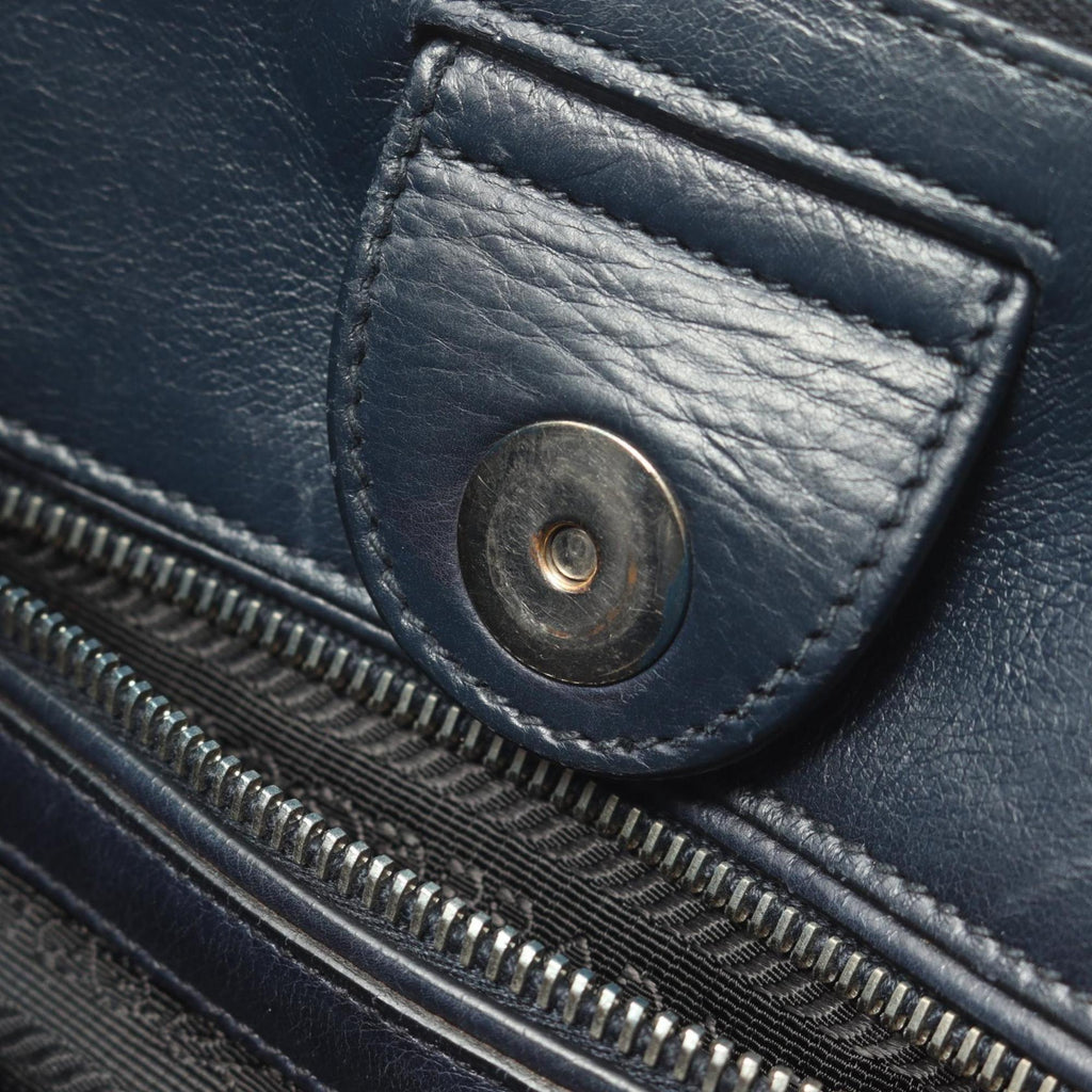 Prada Navy Leather Handbag Tote Bag (Pre-Owned)
