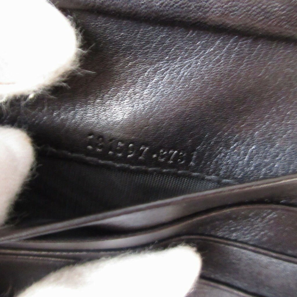 Gucci Black Gg Canvas Leather Wallet (Tri-Fold) (Pre-Owned)