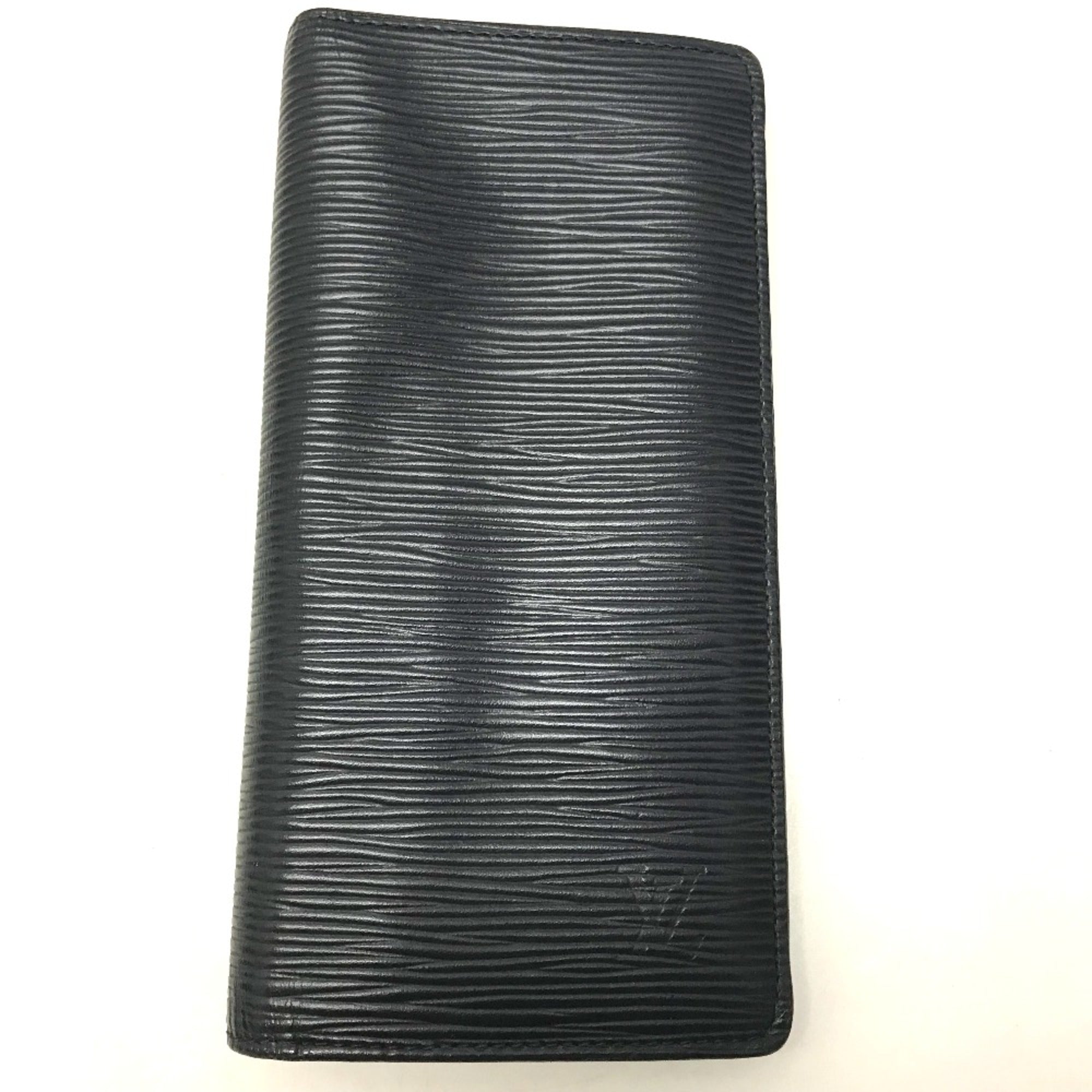 Louis Vuitton Navy Leather Long Wallet (Bi-Fold) (Pre-Owned)
