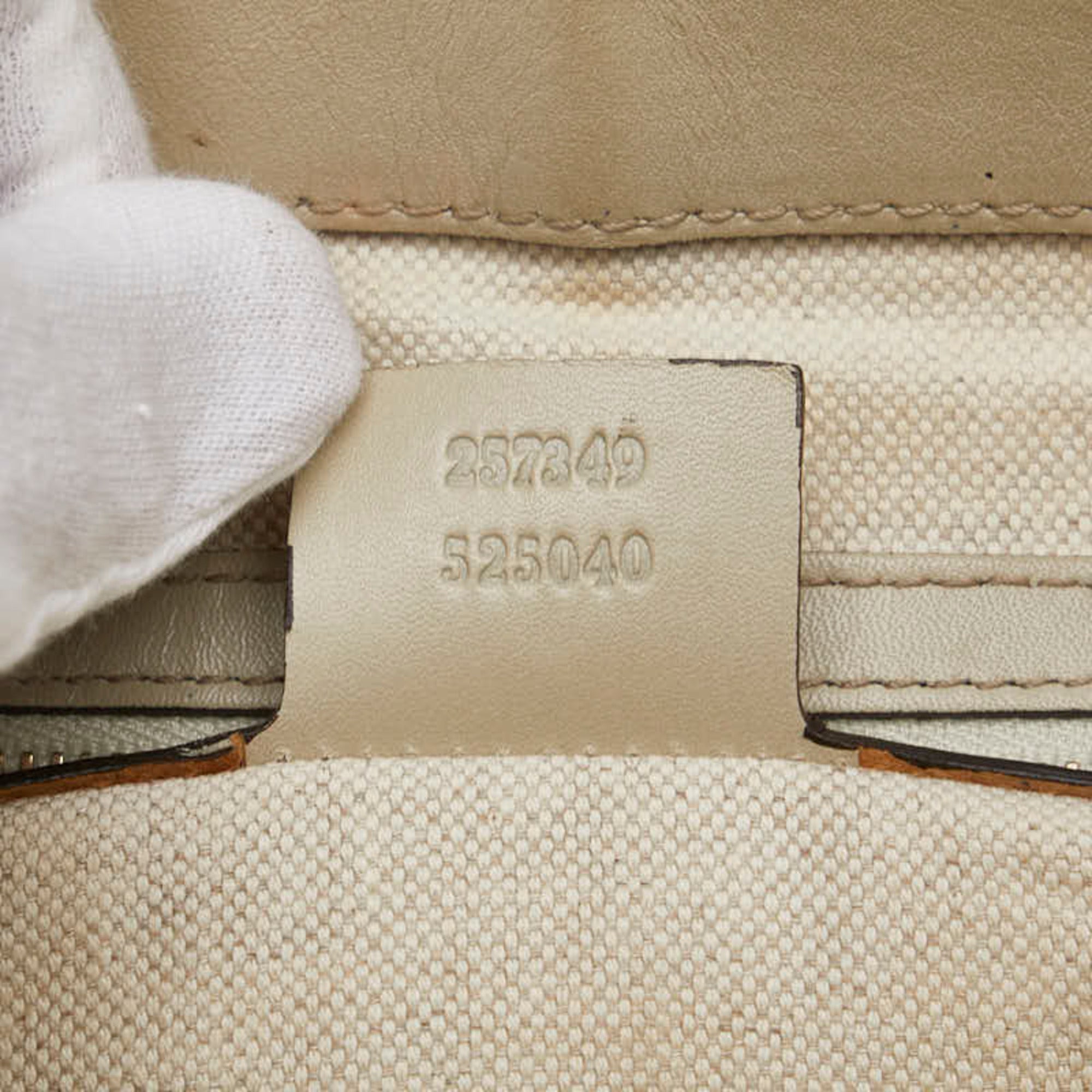 Gucci Gg Canvas Beige Gg Canvas Leather Shoulder Bag Tote Bag (Pre-Owned)