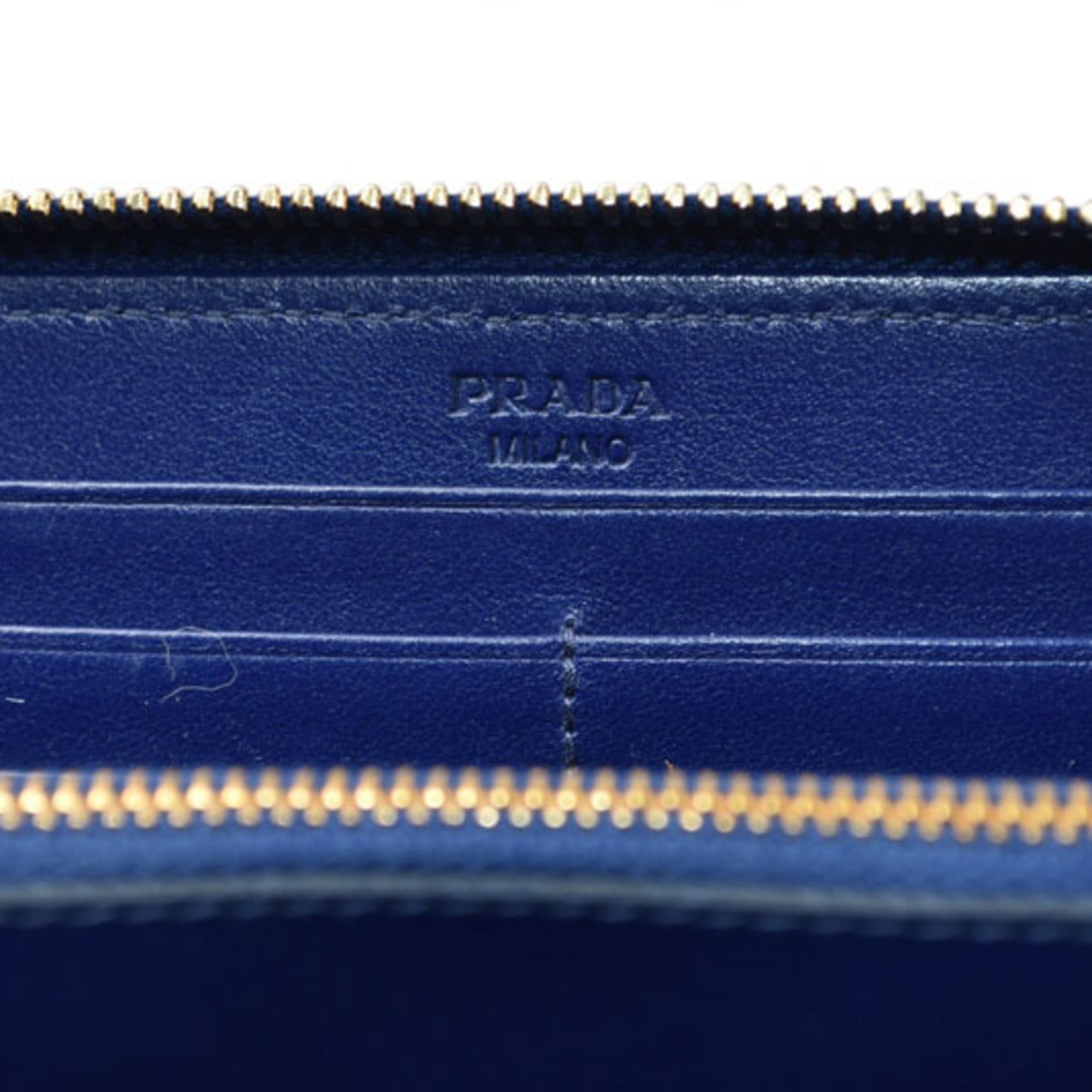 Prada Blue Bluette Tessuto Long Wallet (Bi-Fold) (Pre-Owned)