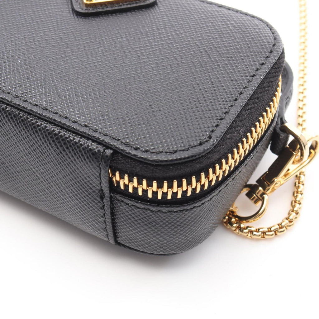 Prada Black Saffiano Triangle Handbag Shoulder Bag (Pre-Owned)