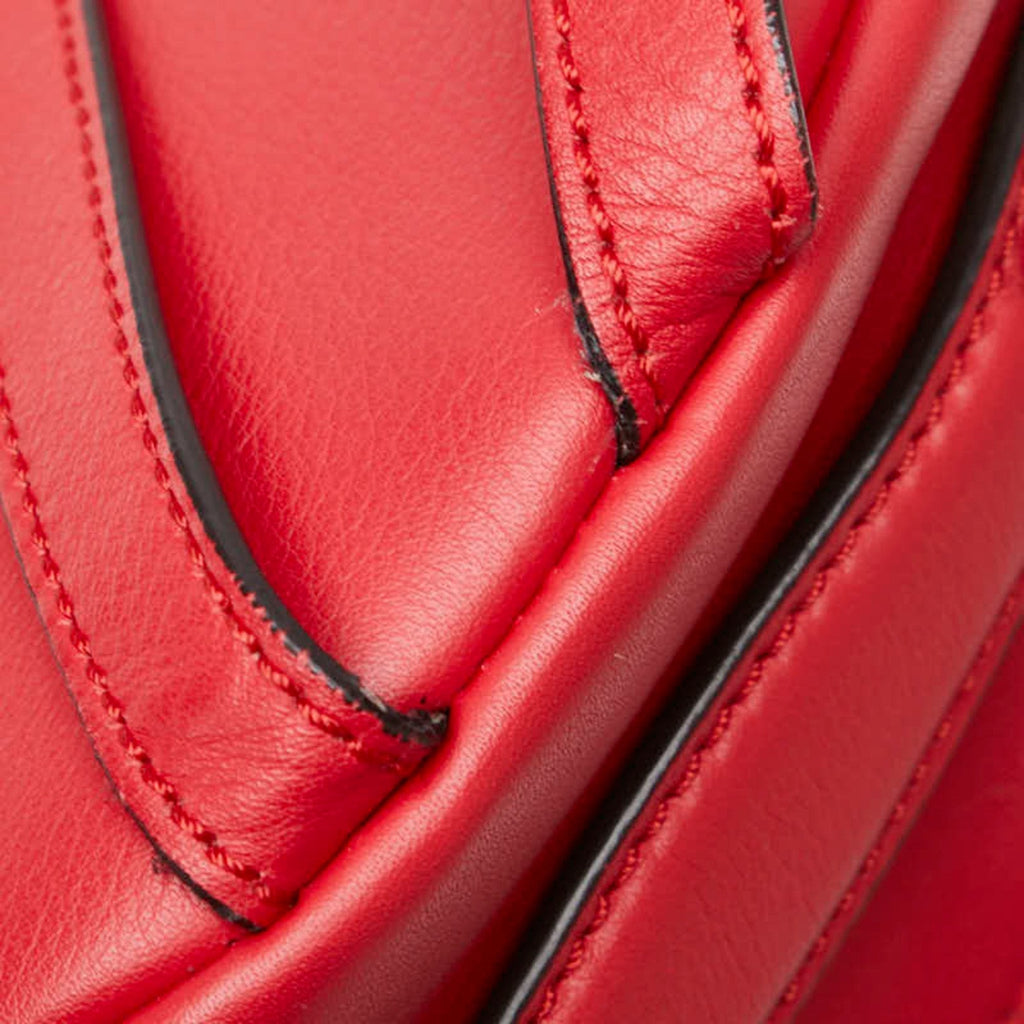 Fendi Red Color Leather Backpack (Pre-Owned)