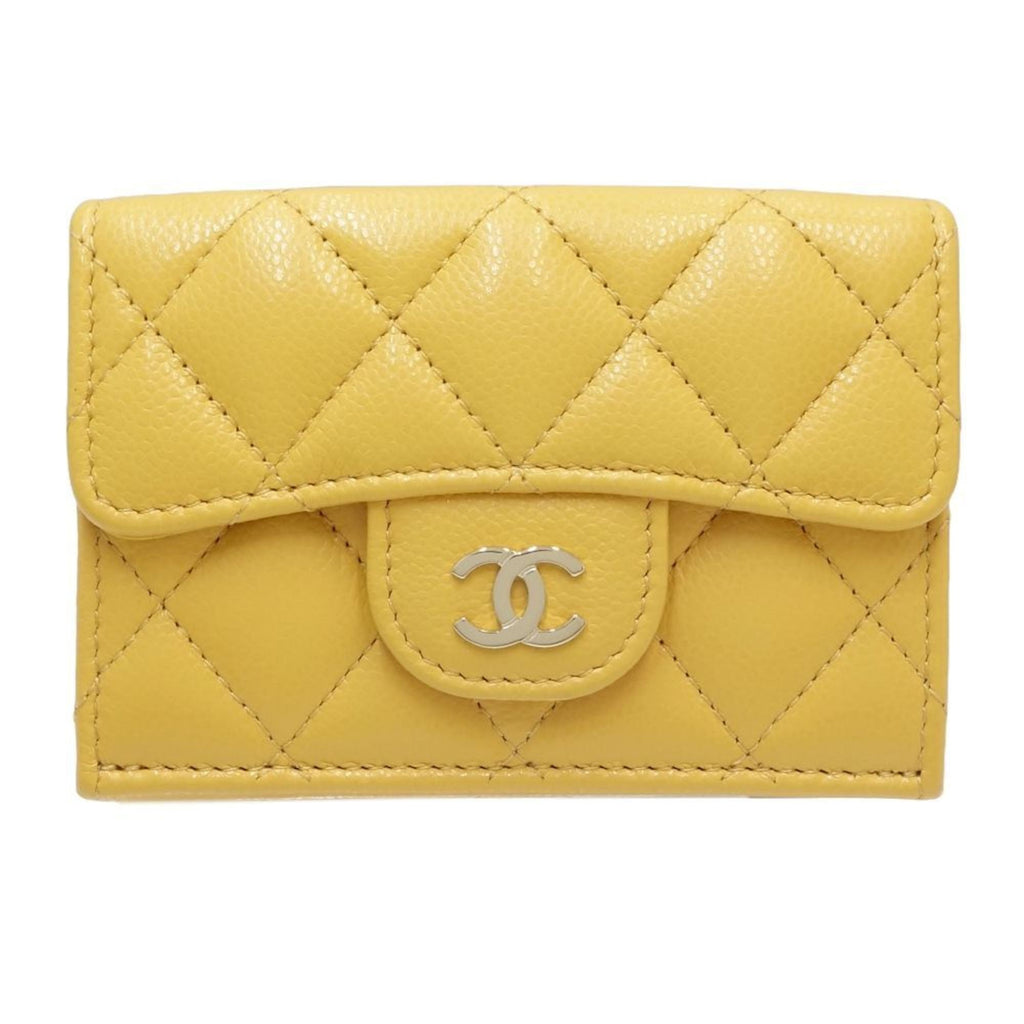 Chanel Yellow Grained Calfskin Wallet (Tri-Fold) (Pre-Owned)