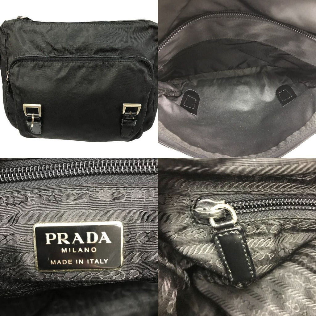 Prada Black Nylon Leather Shoulder Bag (Pre-Owned)