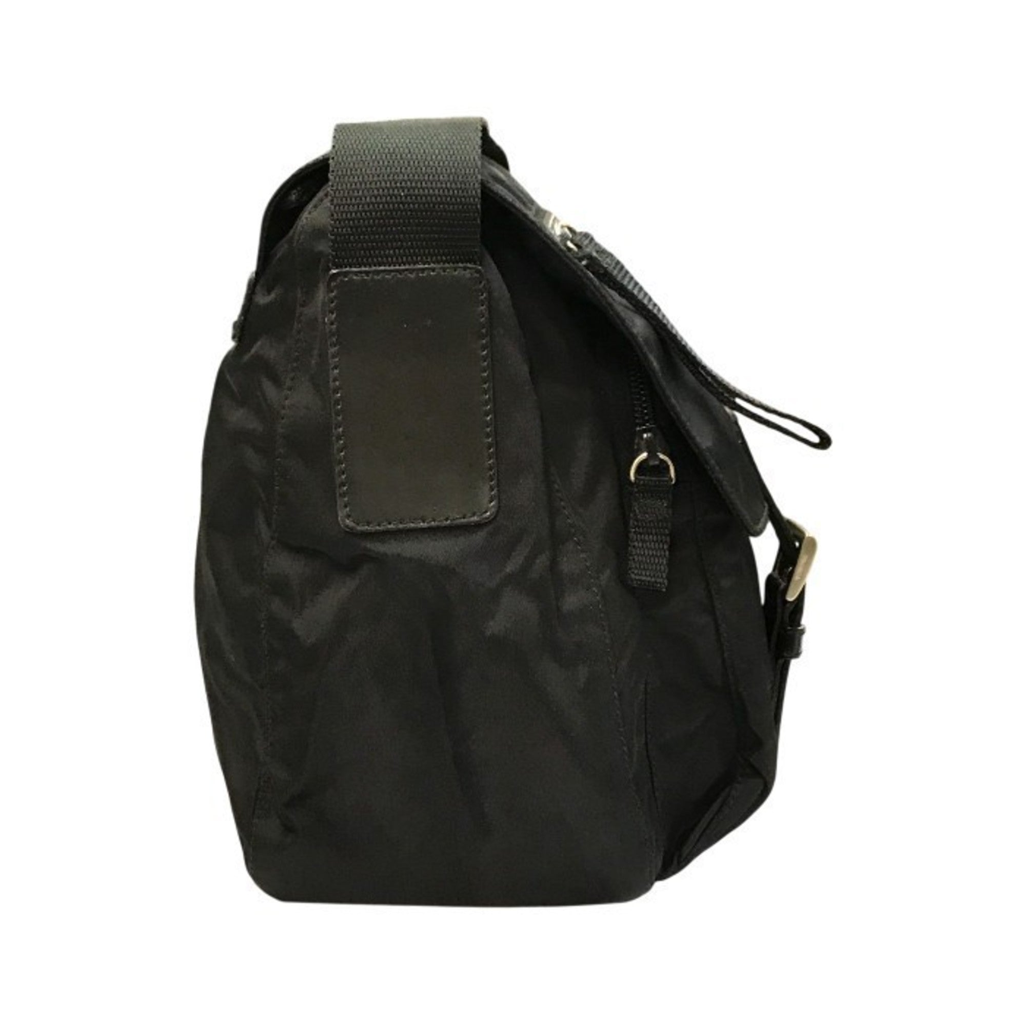 Prada Black Nylon Leather Shoulder Bag (Pre-Owned)