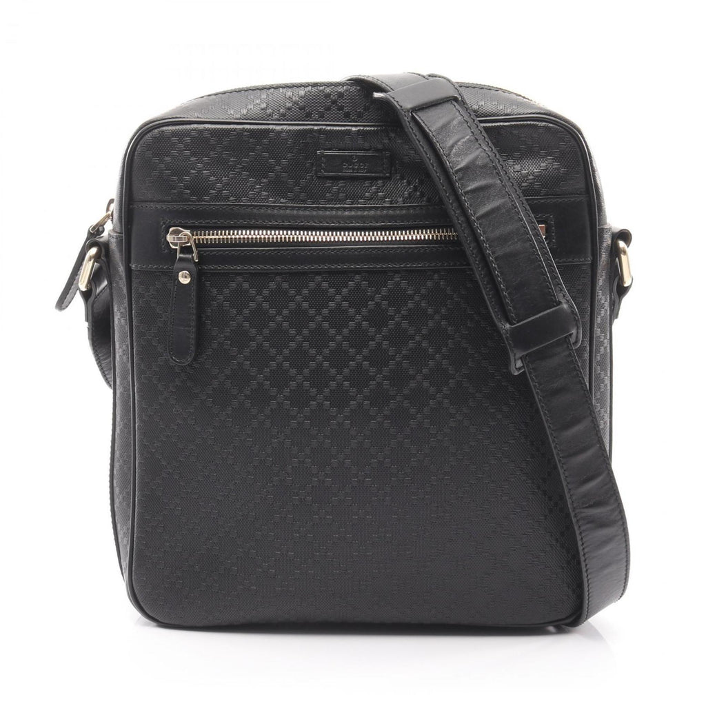 Gucci Black Coated Canvas Leather Shoulder Bag (Pre-Owned)