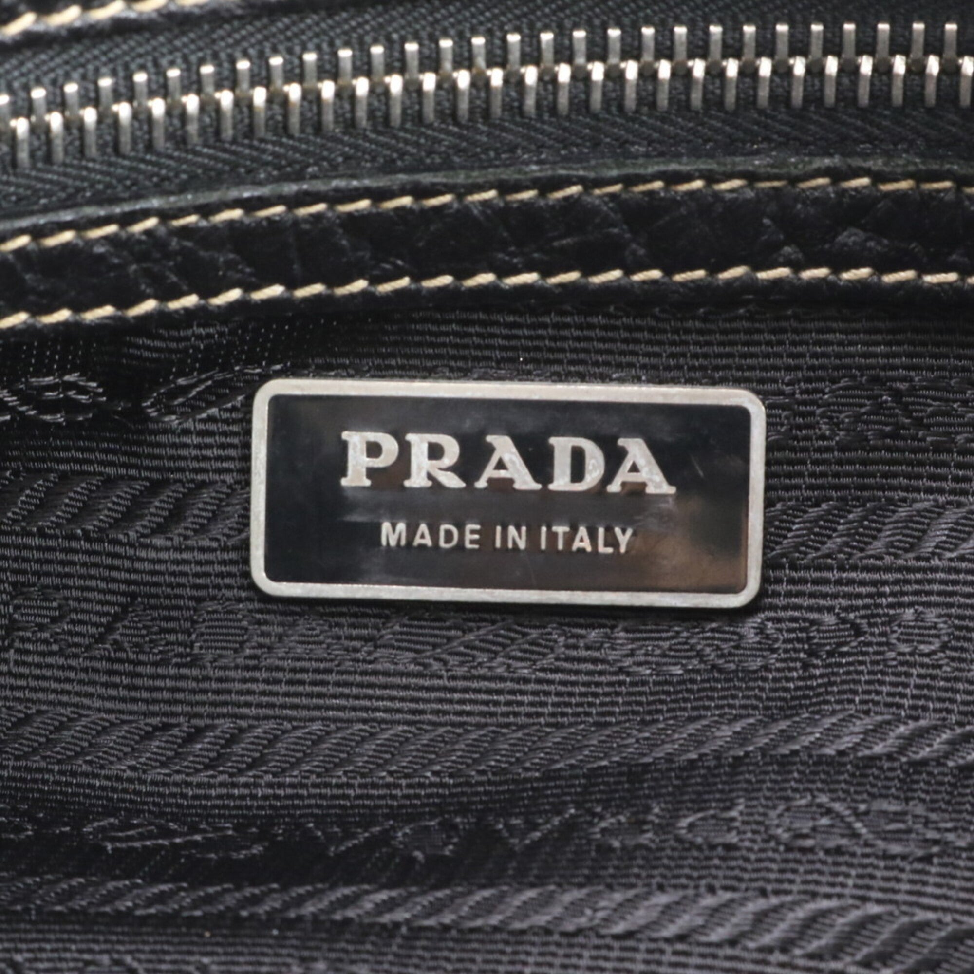 Prada Black Nylon Leather Shoulder Bag (Pre-Owned)